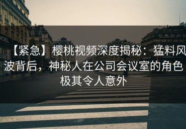 【紧急】樱桃视频深度揭秘：猛料风波背后，神秘人在公司会议室的角色极其令人意外