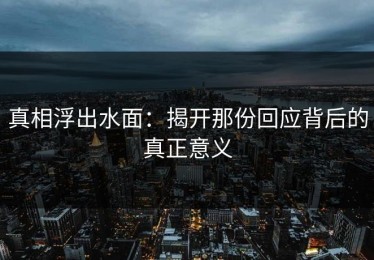 真相浮出水面：揭开那份回应背后的真正意义