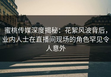 蜜桃传媒深度揭秘：花絮风波背后，业内人士在直播间现场的角色罕见令人意外
