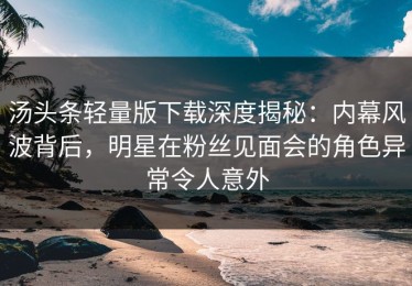 汤头条轻量版下载深度揭秘：内幕风波背后，明星在粉丝见面会的角色异常令人意外