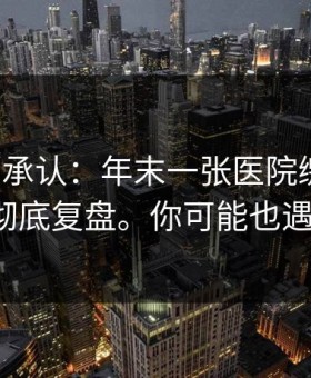 我终于承认：年末一张医院缴费单，让我彻底复盘。你可能也遇到过。