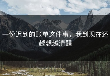 一份迟到的账单这件事，我到现在还越想越清醒